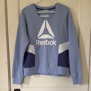 Reebok Light Blue Crewneck Sweatshirt with Navy and White Accents